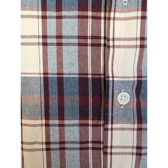 J Crew Men’s Classic Flannel Plaid Shirt Burgundy Button Up Size XL 100% Cotton - Picture 5 of 11